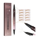 2-in-1 gebogen Eyebrow Pen en Eyeliner met 10Pcs Brow Stencils, Microblading Eyebrow Pencil met 4 Fork-Tip en gebogen Precise Tip, waterdicht en lang aanhoudende Eyebrow Pencils voor vrouwen, Lichte Blond