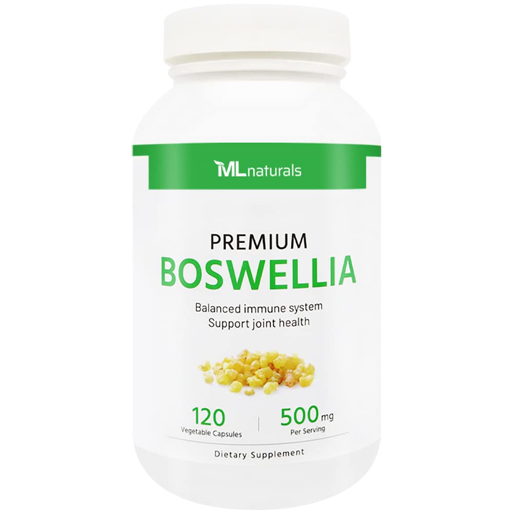 ML Naturals Premium Boswellia, 120 plantaardige capsules (65% Boswellic Acids). Gezonde gezamenlijke steun. Niet-GMO, NSF-gecertificeerd en cGMP-compliant