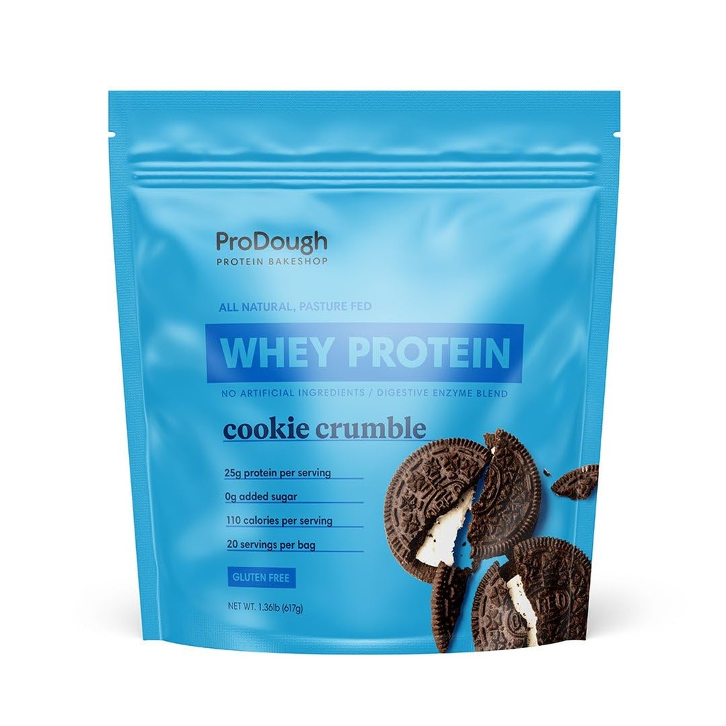 ProDough Gourmet Whey Isolate Gehydroliseerd Proteïnepoeder voor Shake Mix- Easy Digest Enzyme Blend, 25g Proteïne per Serving, Natuurlijke Ingrediënten, Glutenvrij, Keto Friendly (Cookie Crumble)