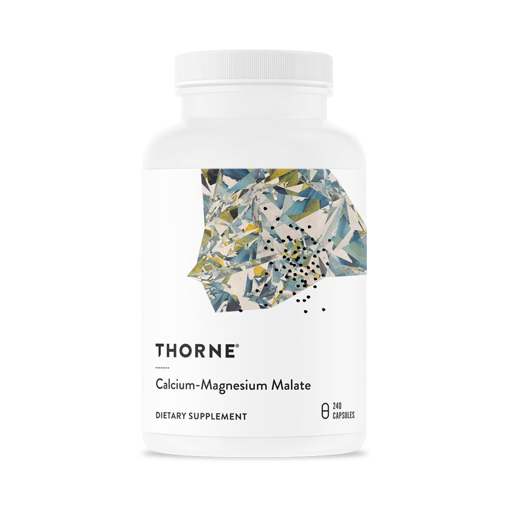 THORNE - Calcium-Magnesium Malate - Optimally Absorbed Magnesium & Calcium Mineral Supplement - Supports Bone, Muscle, Lung & Heart Health* - Third-Party Certified - Dairy & Gluten-Free - 240 Capsules