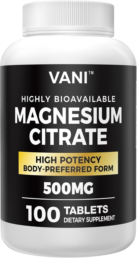 Magnesium citraat 500MG 100 tabletten- Vegan Safe, hoge absorptie