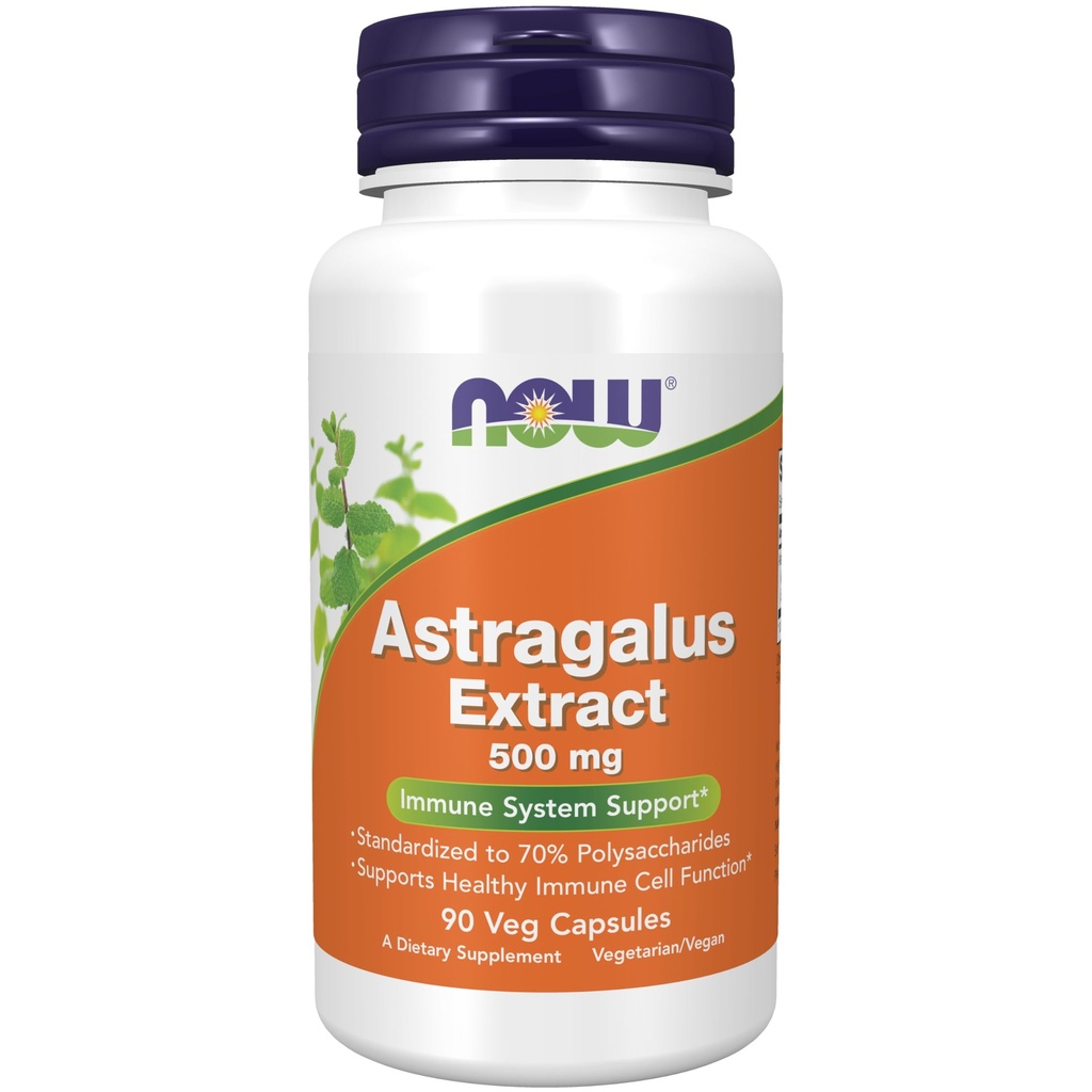 NU Foods Immune Support Supplementen, Astragalus Extract 500 mg (gestandaardiseerd tot 70% Polysacchariden), 90 Veg Capsules