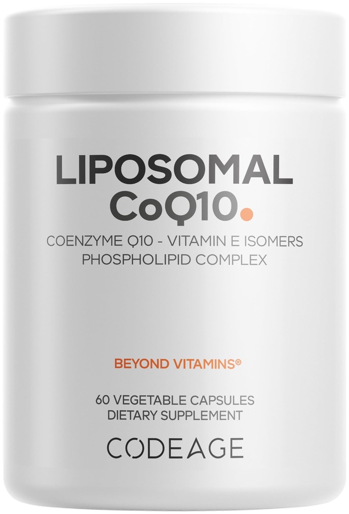 Codering Liposomal CoQ10 Supplement - 125 mg Co-enzym Q10 met vitamine E-isomeren Tocoferolen - 2-maands levering - 1 capsule per portie - Liposomale levering - Vegan, non-GMO, Glutenvrije - 60 capsules