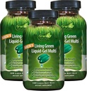 Irwin Naturals Mannen Levend Groen Liquid-Gel Multi - 70 Essentiële Nutriënten, Vol-Spectrum Vitaminen, Wholefood Blend - Gerichte Adrenal & Brain Ondersteuning - 120 Liquid Softgels (pakket van 3)