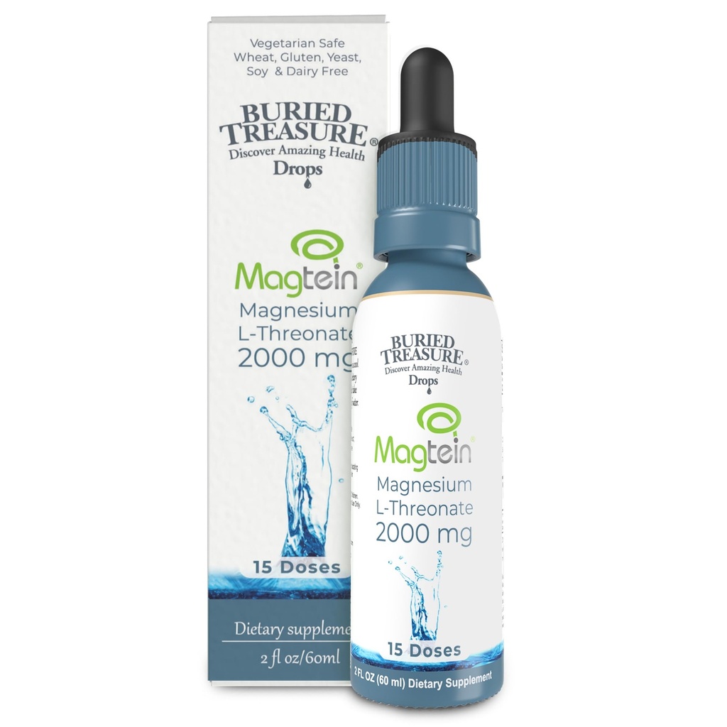 Begraven Treasure Magtein - 2 oz. 15 Doses, Brain Health Magnesium L-Threonate voor verbeterd geheugen en slaap