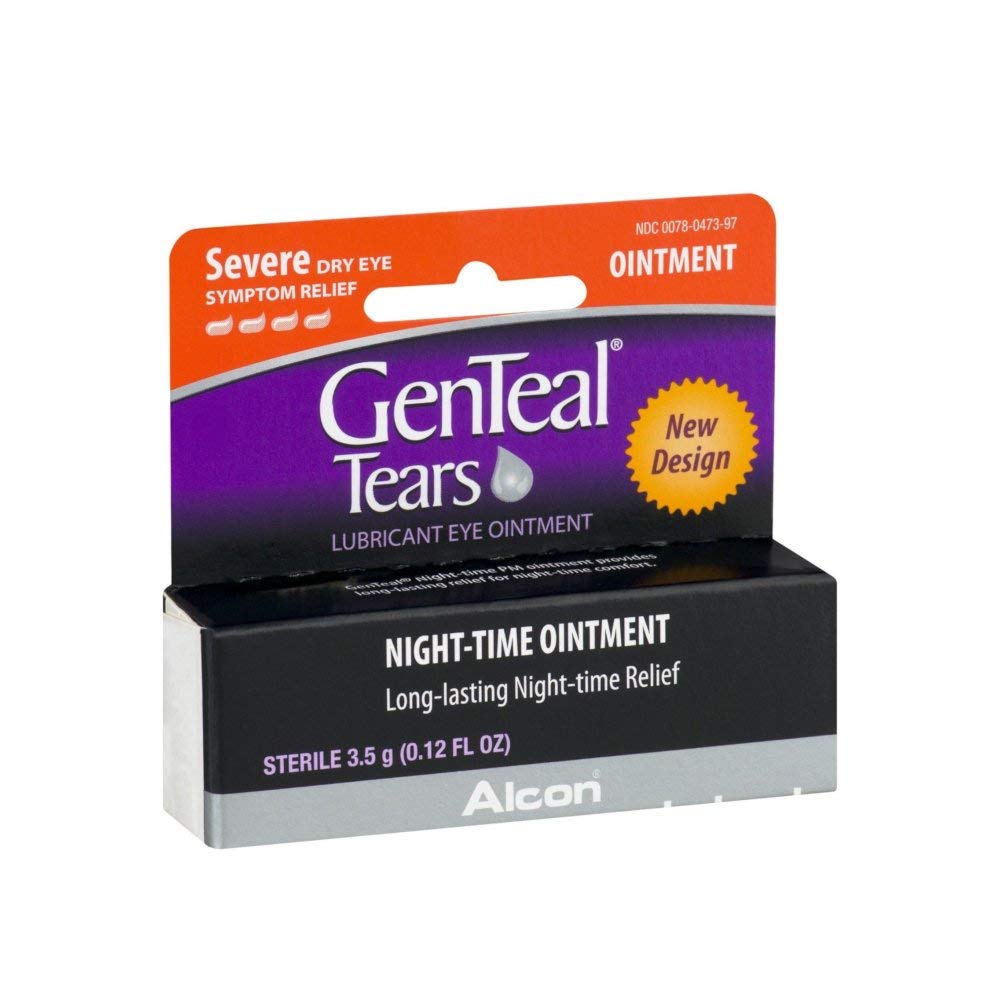 Genteale Pm droge oogverlichting Ernstige nacht-tijd Zalf .12 fl oz (4 verpakkingen)