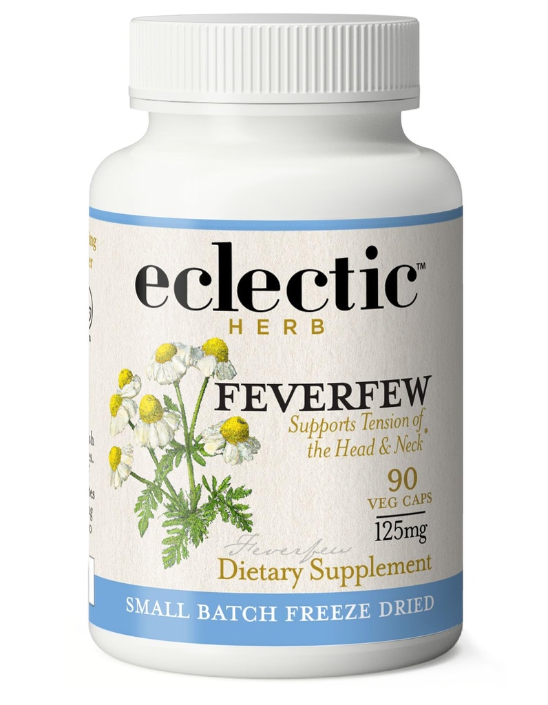 Eclectic Institute Raw Fresh Freeze-Dried Non-GMO Feverfew 90 CT (125 mg)