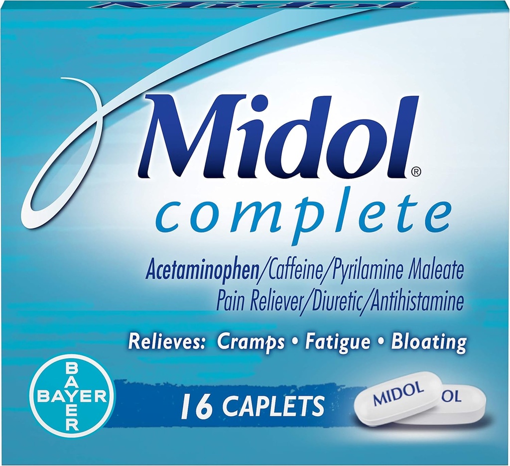 Midol Complete Caplets - 16 Caplets, Verpakking van 3