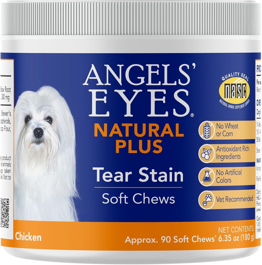 ANGELS' EYES Natural Tear Stain Prevention Soft Chews for Dogs 