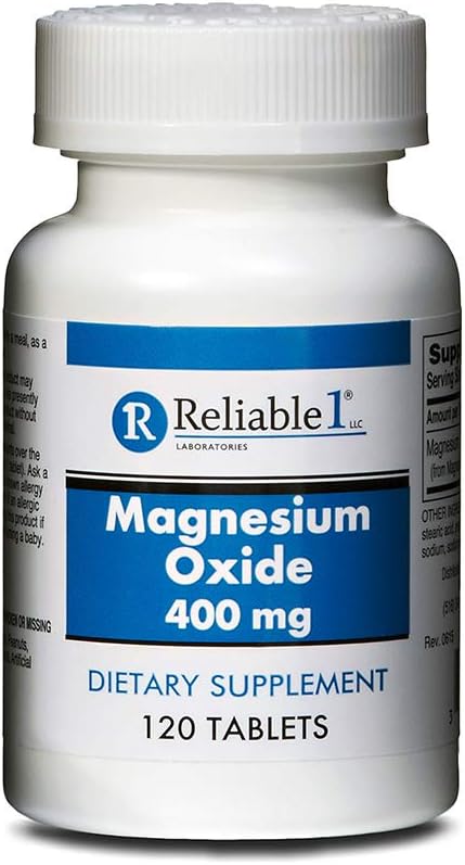 Magnesium Oxy 400 mg tabletten door Betrouwbare-1 Laboratoria Magnesium Supplement voor vrouwen en mannen 
