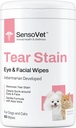 Tear Stain Remover Eye Wipes for Dogs & Cats, Cleans Eye Boogers and Gunk Discharge, Facial Cleansing with Aloë Vera (Fragrance Free)