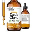 Wild & Organic Cats Claw Tinctuur - Immune Support Supplement - Cats Claw Herb Liquid Extract - Vegan, Sugar & Alcoholvrije Bark Based Drops - 4 fl oz