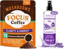 Venture Pal Mushroom Koffie & Magnesium Oil Spray Bundle: 12 in 1 Koffie met Ashwagandha voor Focus & Immunity + Magnesium Oil Spray met Lavendel voor Slaap & Muscle Relief - 40 porties & 8 oz