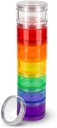 7 dagen medicijn pil Organisator - Stapelbare pil Box - past kleine tabletten en vitamine supplementen, Houd uw dagelijkse geneeskunde georganiseerd op een plaats - Medium - Regenboog