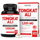 Tongkat Ali voor mannen 1200mg (200 tot 1 Extract) - 120 capsules - Longjack Supplement - Premium Tonkat-Ali Supplement - Ondersteuningssterkte, aandrijving, atletische prestaties en spiermassa - Glutenvrij en niet-GMO