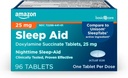 Basic Care Nighttime Slaaphulp tabletten voor volwassenen, Doxylamine Succinaat 25 mg, 96 Tellen