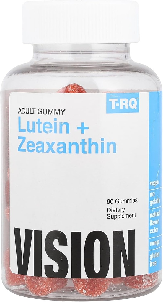 TRQ Luteïne + Zeaxanthine Gummy (Dietaire Supplement), Natuurlijke Mango, Redish, 60 Graaf