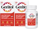 Geritol, Multivitamine Supplement, Bevat B-vitaminen, Antioxidanten, Vitaminen C, E & D en ijzer, 26 Essentiële Vitaminen en Mineralen, Glutenvrij, Non-GMO, Geen kunstmatige zoetstoffen, 100 tabletten - 2ct