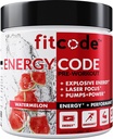 fitcode EnergyCode - Pre-workout met Creatine Powder - Energy & Performance Drink - Muscle Strength & Endurance Supplement - Bevat Cafeïne - 30 porties - Watermeloen