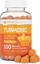 Kurkuma Curcumin Gummies met zwarte peper & gemberwortel (100 telling) Kauwbaar supplement voor volwassenen en kinderen - gezamenlijke ondersteuning en veganistisch veilig