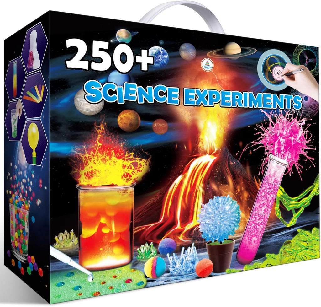 UNGLINGA 250+ Science Experimenten Kits voor kinderen, Jongens Meisjes Speelgoed Verjaardag Gifts Ideeën, Chemie Set, S.T.E.M Activiteiten Onderwijsproject, Vulkaanwetenschapper Kit