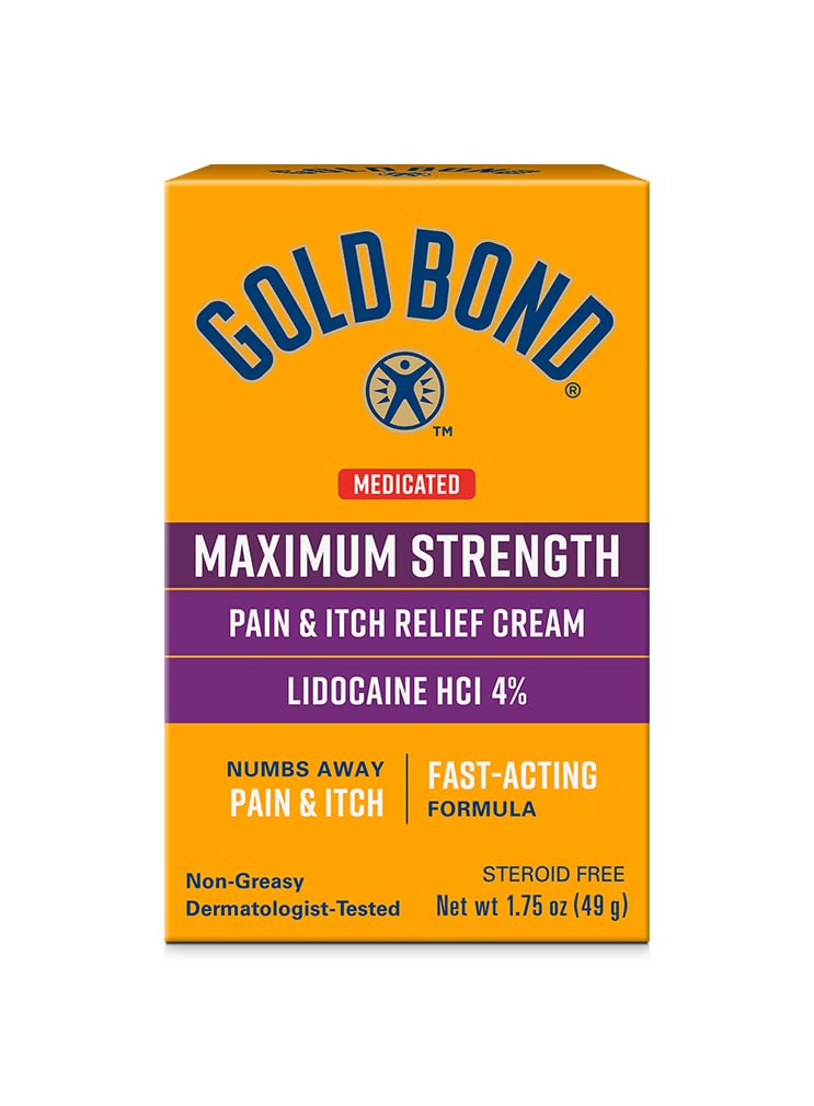 Gold Bond Medicinal Maximum Strength Pain & Itch Relief Cream, 1,75 oz., met lidocaïne