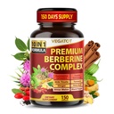 VEGATOT GlucoSavior Berberine Supplement met Ceylon Cinnamon, Bitter Melon, Gymnema - Ondersteunt Immune, Hart Gezondheid en Gastro-intestinale functie - Made in The USA (150 Telling (Pack of 1))