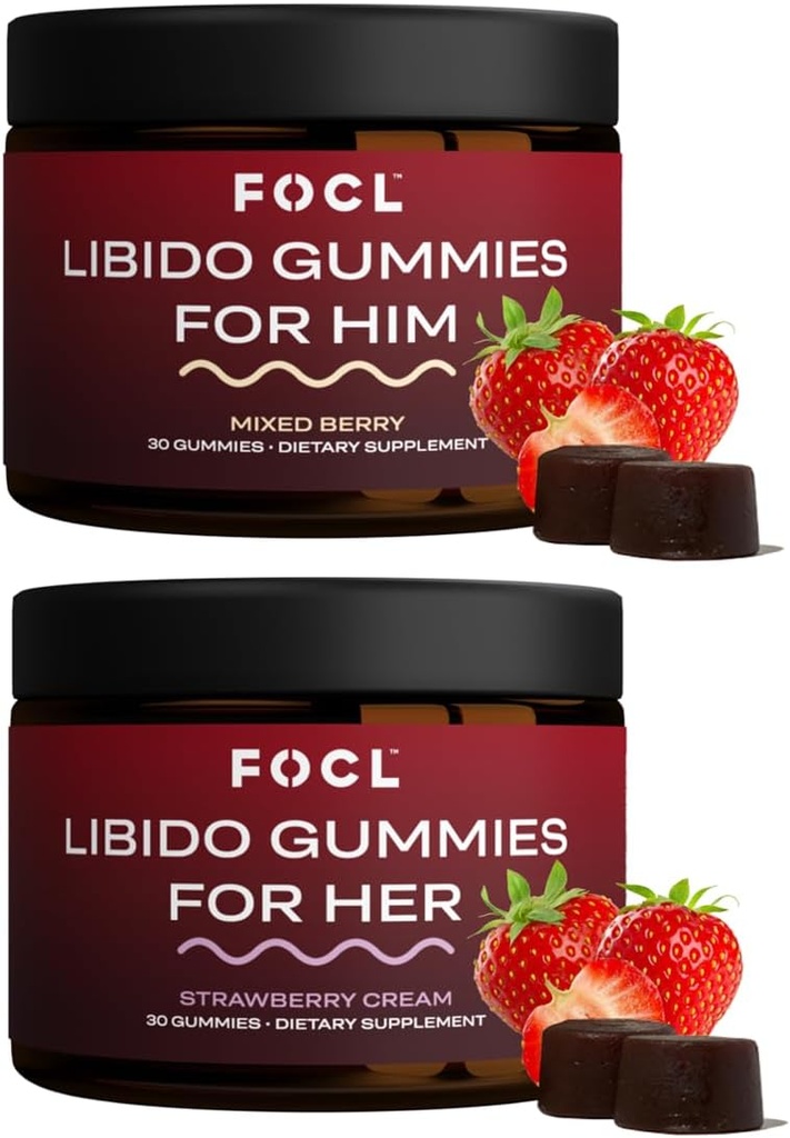 FOCL Vrouwelijke & mannelijke Libido Booster Intimacy Set - 1 maand levering Libido Gummies voor mannen & vrouwen met geile geit onkruid 