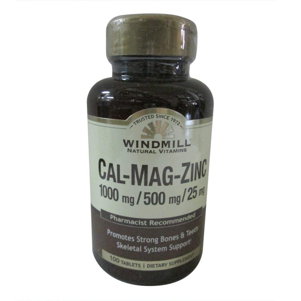Windmolen Calcium, Magnesium en Zink tabletten 100 tabletten (verpakking van 4)