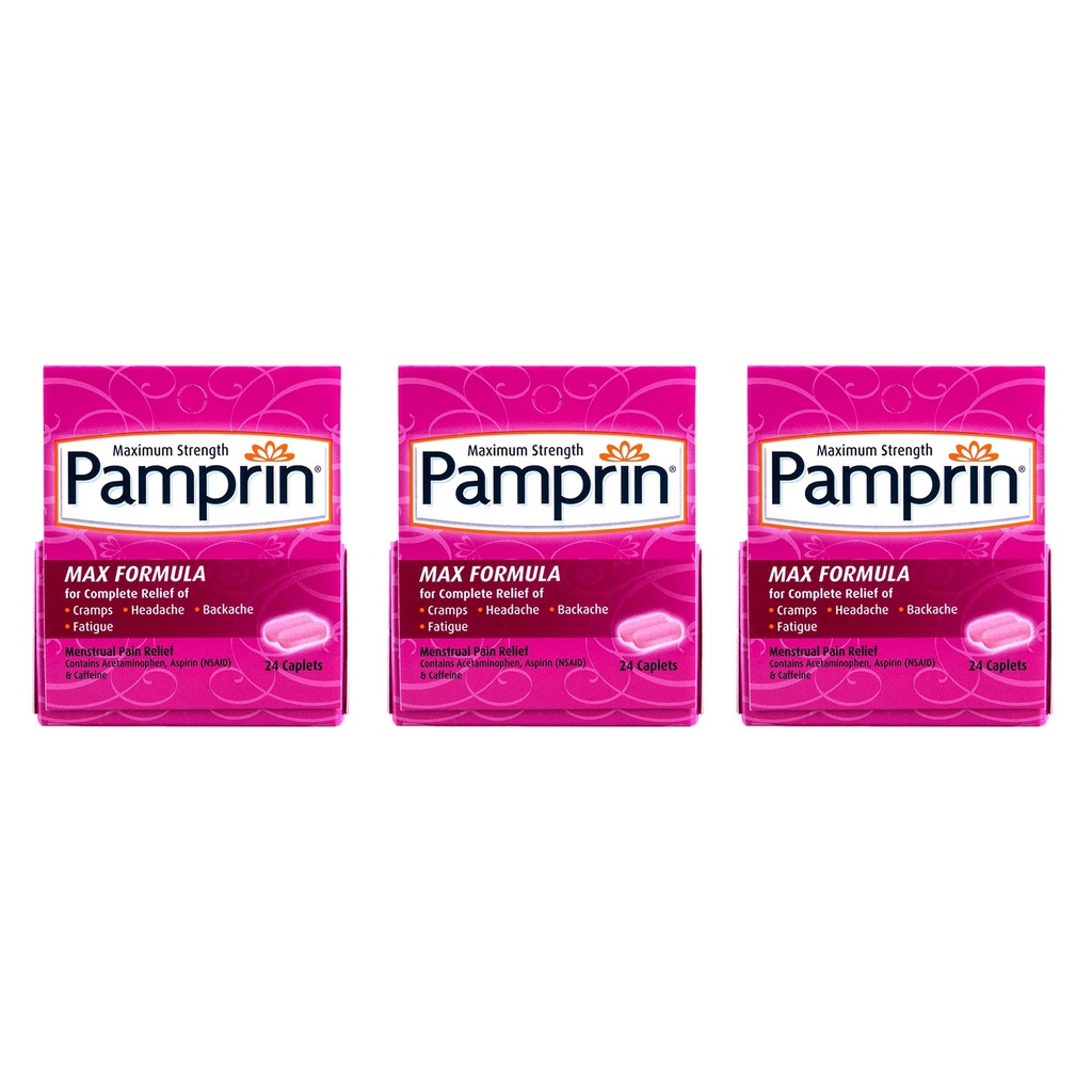 Pamprin maximale sterkte Formule, 24 caplets (verpakking van 3)