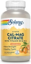 Solaray Cal-Mag Citrate Plus D-3 & K-2 Oranje Kauwtabletten 90 Tellen