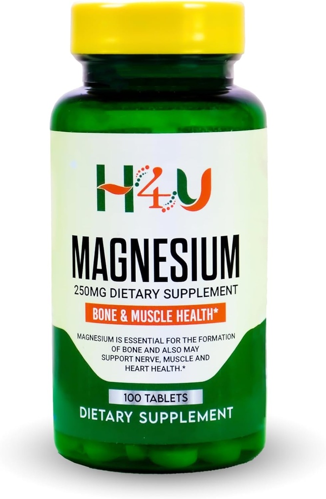 H4U - 4 TOP CARE Magnesium Bone & Muscle Health Dieetsupplementen Tabletten, 250 mg, 100 Tel.