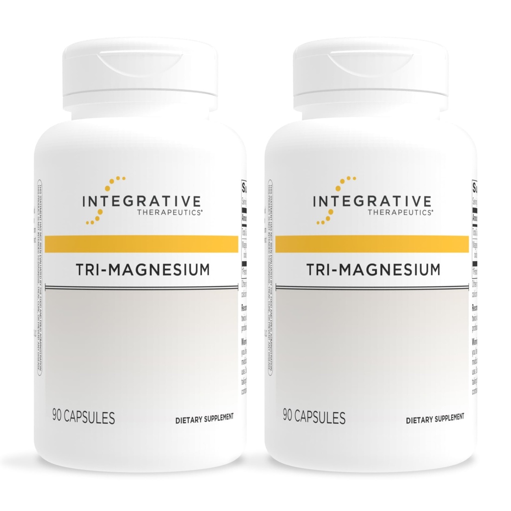 Integrative Therapeutics Tri-Magnesium - Ondersteunt Cellular Energy & Energy Metabolisme*- Magnesium Supplement for Heart & Nerve Health Support* - Dairy-Free & Gluten-Free - 180 Capsules (180 Servings)