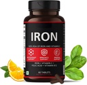 IJzersupplement voor vrouwen en mannen met vitamine C, foliumzuur en vitamine B12 - ijzertabletten Help Support Energy - 60 Veg tabletten