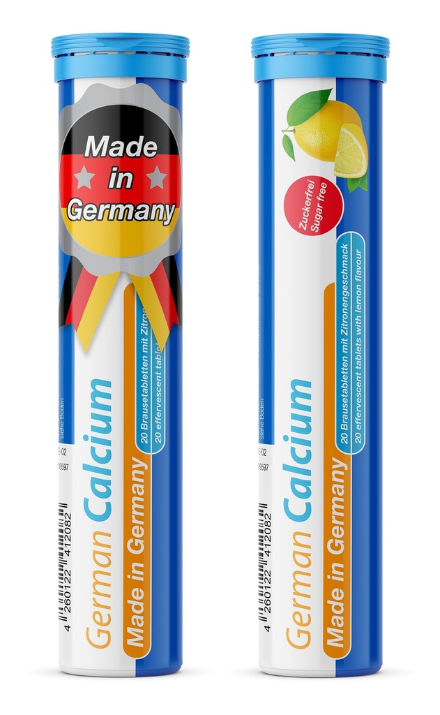 T&D Duitse Calcium 500 mg - 40 Vegan Drink Bruistabletten - Citroen Lime Flavor - Made in Germany