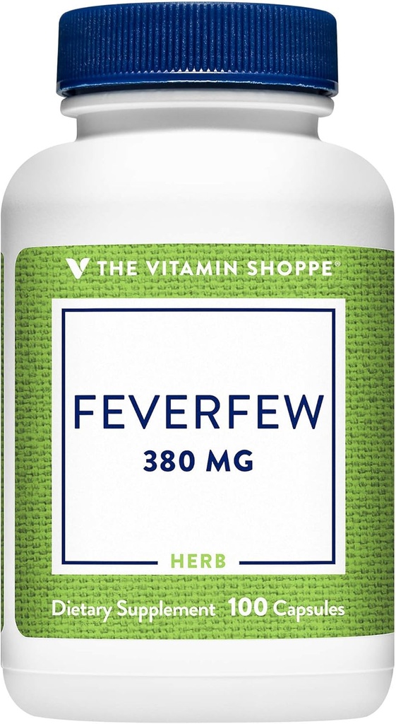 De vitamine Shoppe Feverfew 380MG, een traditionele kruiden, eenmaal daags (100 capsules)