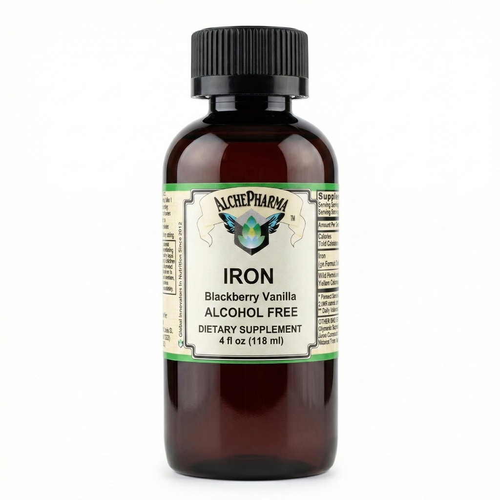 IJzervloeistof (Gentle High Absorptie Ferrous Bisglycinate Chelate) BlackBerry Vanilla 4 fl oz 24 porties