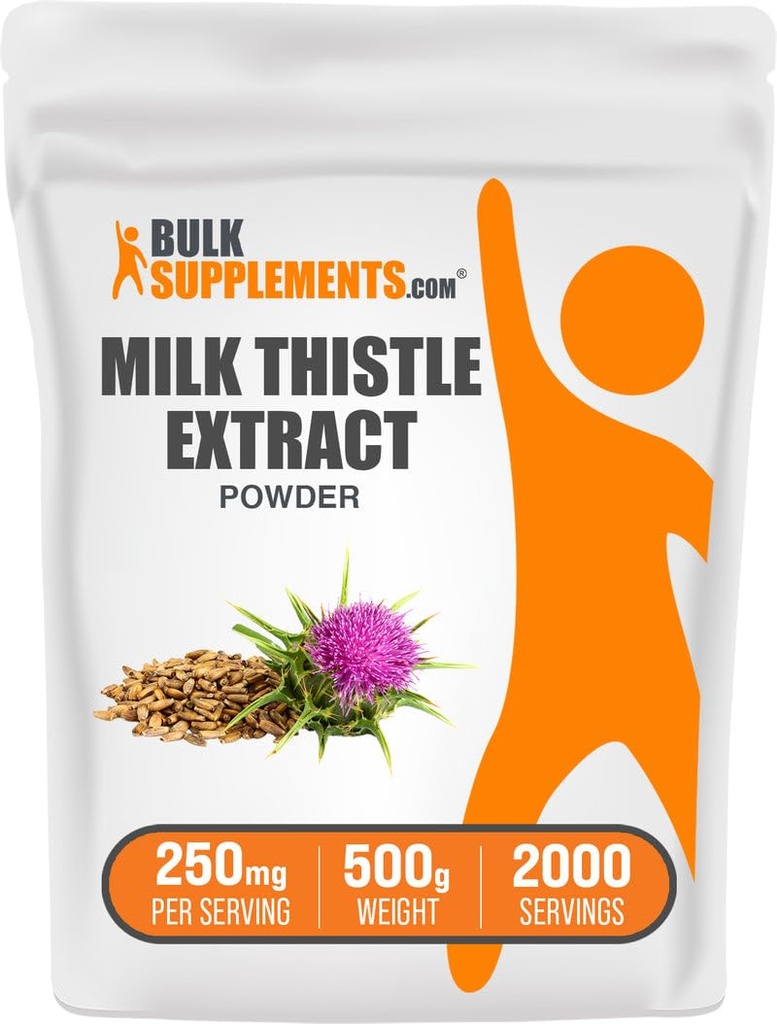 BulkSupplements.com Melkdistel Extract Poeder - Kruidensupplement, Melkdistelsupplement - Glutenvrij, 250mg per portie, 500g (1.1 lbs) (verpakking van 1)