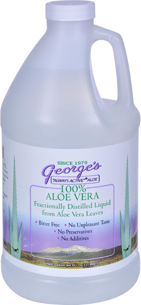 Georges Aloë Vera - Fractionally Distilled Liquid - Bitter Free - No Conservatives - 64 fl oz (Pack of 4)