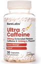 Ultra Cafeïne Pillen + 200mg Uitgebreide Release + L-Theanine voor Energie & Focus + Geen Jitters, Geen Crash + Natuurlijke Cafeïne Supplement - 30 Capsules