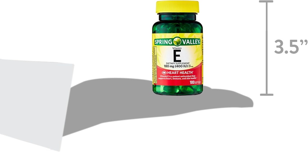 Spring Valley Vitamine E Heart Health Dieetsupplement Softgels, 180 mg (400 IE), 200 Tellen