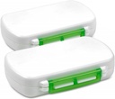 Pill Boxes- Pack van 2 waterdichte geneeskunde pillen houder koffers, BPA-vrije dagelijkse tablet houder opslag Organisator Dispenser voor medicijnen, supplementen, & vitamines, Ideaal voor reizen door MEDca