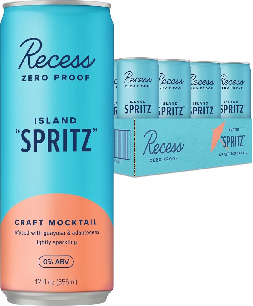 Reces Zero Proof Craft Mocktails, Alcoholvrije Dranken, met Adaptogenen, Niet-alcoholische Drank Vervanging, Mixer, Celebration, Party, (Eiland Spritz, 12oz, Pack van 12)