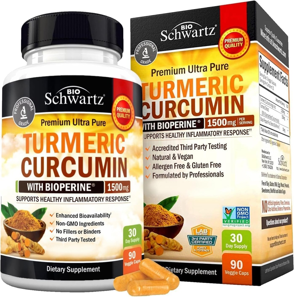 BioSchwartz Kurkuma Curcumine 1500 en Magnesium Bisglycinate Bundle