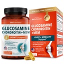 Glucosamine Chondroitin MSM Joint Support Supplement - Collageen Peptides, Kurkuma en Gember, Hyaluronzuur, Glucosamine Chondroitin Sulfaat voor Joint Comfort - Glutenvrij, Niet GGO, 90 Capsules