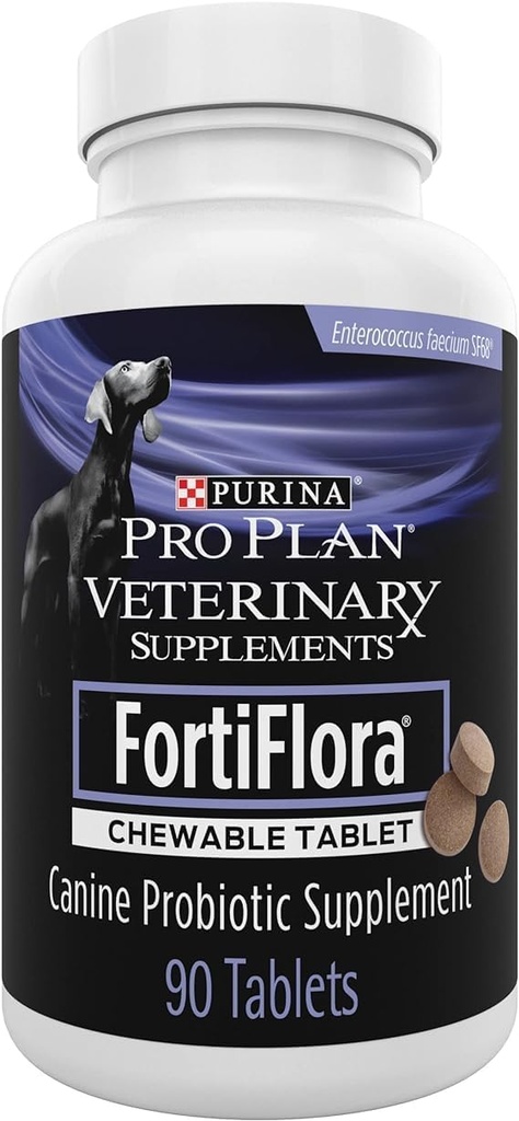 Purina Pro Plan Veterinaire Supplementen FortiFlora Kauwbare Honden Probiotische Supplement Tabletten 90 ct. Canister