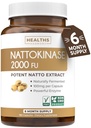 Gezondheiden Harmony Nattokinase 2000 FU (Non-GMO) Krachtige Nattokinase supplement Gemaakt van natuurlijk gefermenteerde soja - (6 maand aanbod) 180 Vegan Natto Capsules