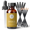 Pure Body Naturals Castor Oil voor wimpers en wenkbrauwen - 1 Fl Oz voedende wenkbrauwen & Lash Growth Serum - Biologische, Hexane Gratis, Koud geperst, Ongeraffineerd - Eyelash en wenkbrauwgroei Serum voor vrouwen