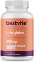 BESTVITE L-Arginine 500mg (240 Capsules) - Nee Magnesiumstearaat - Geen siliciumdioxide - Geen fillers - Niet GGO - Glutenvrij