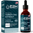 Turkey Tail Mushroom Extract - Faster Absorption Than Turkey Tail Mushroom Capsules or Powder - All-Natural Immune System & Digestive Support- Real Mushrooms Turkey Tail - 2 Fl Oz by E2H